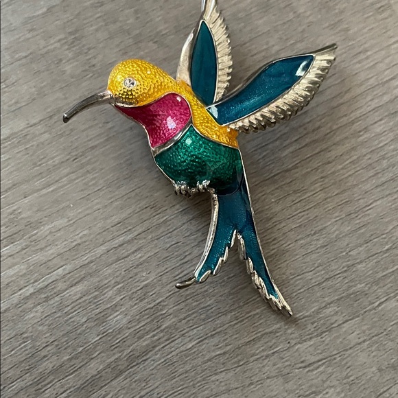 Artisan Jewelry - Artisan Multicolor Hummingbird Brooch